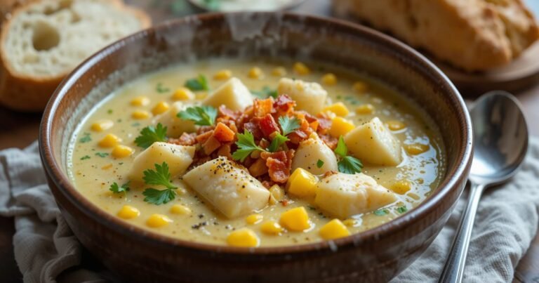 Delicious Cod and Corn Chowder Recipe – Easy & Creamy