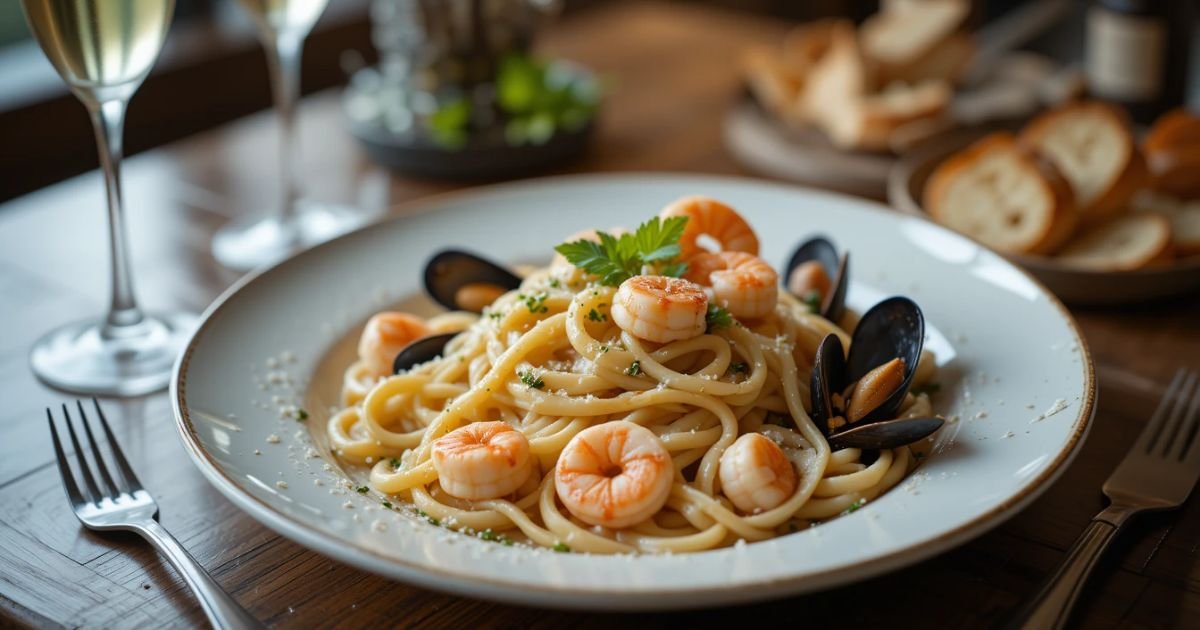 champagne seafood pasta