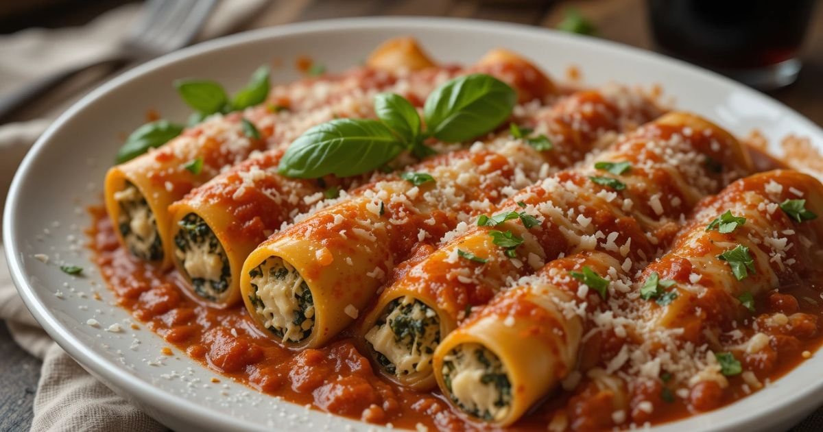 Easy Baked Manicotti Recipe with Ricotta and Marinara